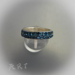 Сребърен дамски пръстен с камъни Swarovski R-245